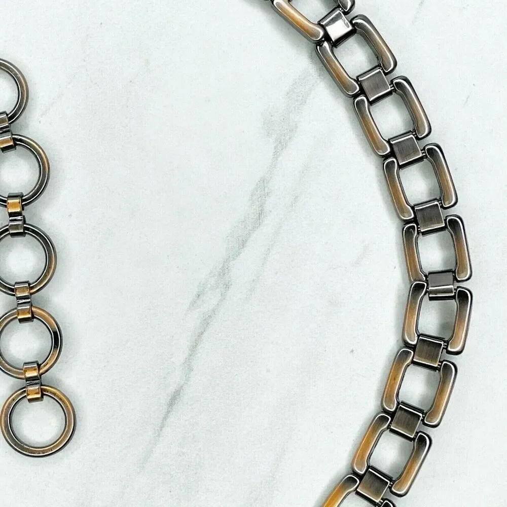 Womens Bronze Square Chain Link Belt ✨ S/M